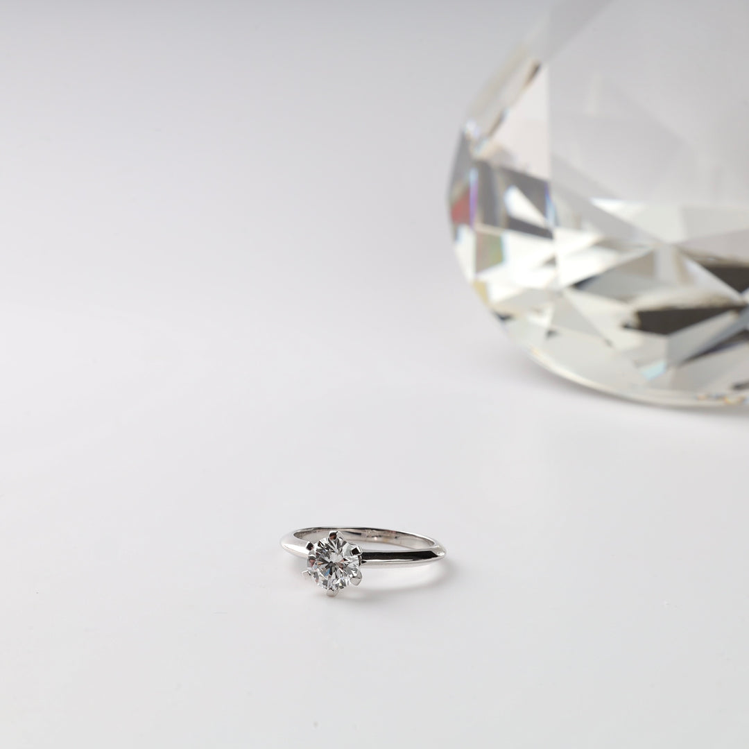 1 carat Lab Diamond Engagement ring | White gold 585
