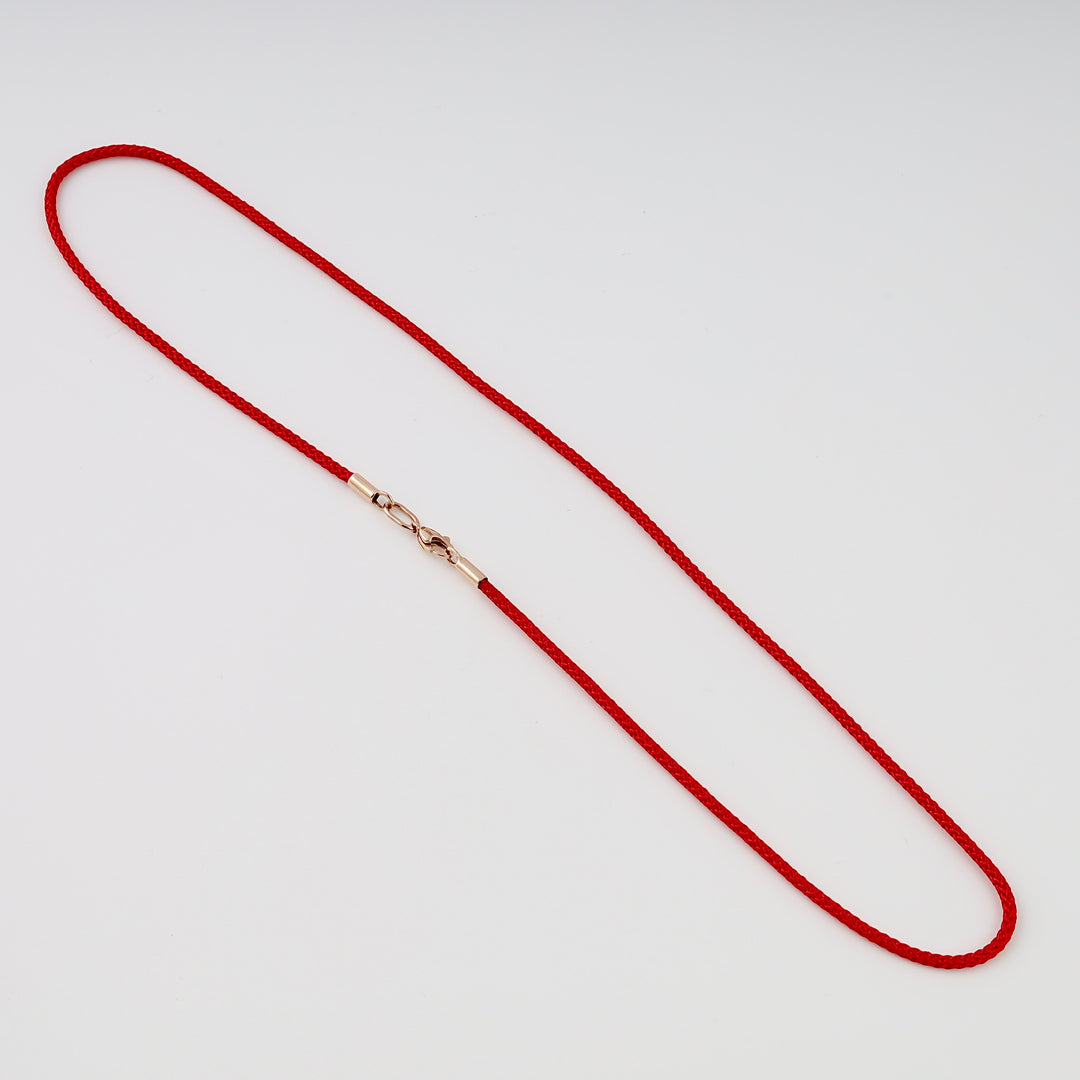 Red cord necklace with gold clasp, minimalist pendant chain, Ukrainian Jewelry, simple red string necklace for everyday wear.