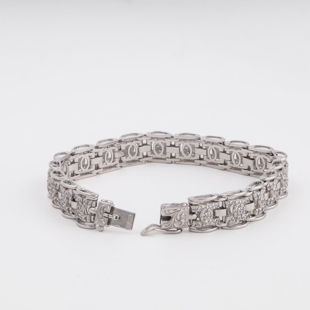 White Gold Bracelet with Cubic Zirconia 14K (585) | Ukrainian Jewelry