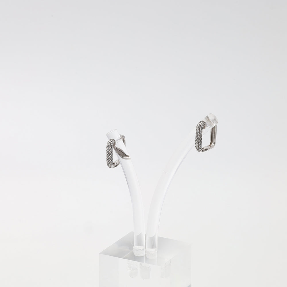 Sterling silver textured huggie hoop earrings on clear stand, minimalist Ukrainian Jewelry, small silver hoop earrings gift.