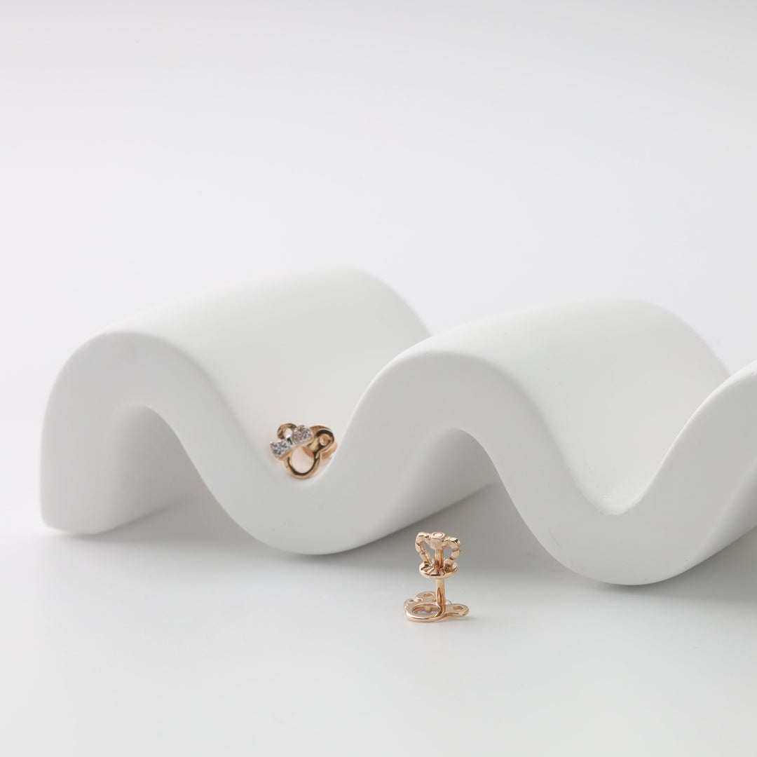 Kids Screw-back Earrings Mickey | Rose gold 585 | Ukrainian Jewelry