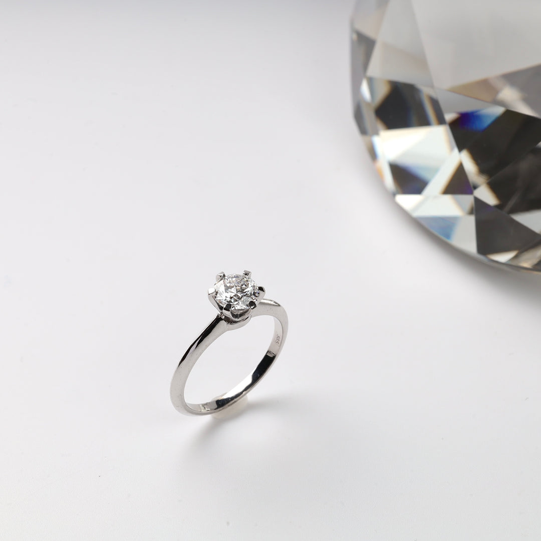 1 carat Lab Diamond Engagement ring | White gold 585