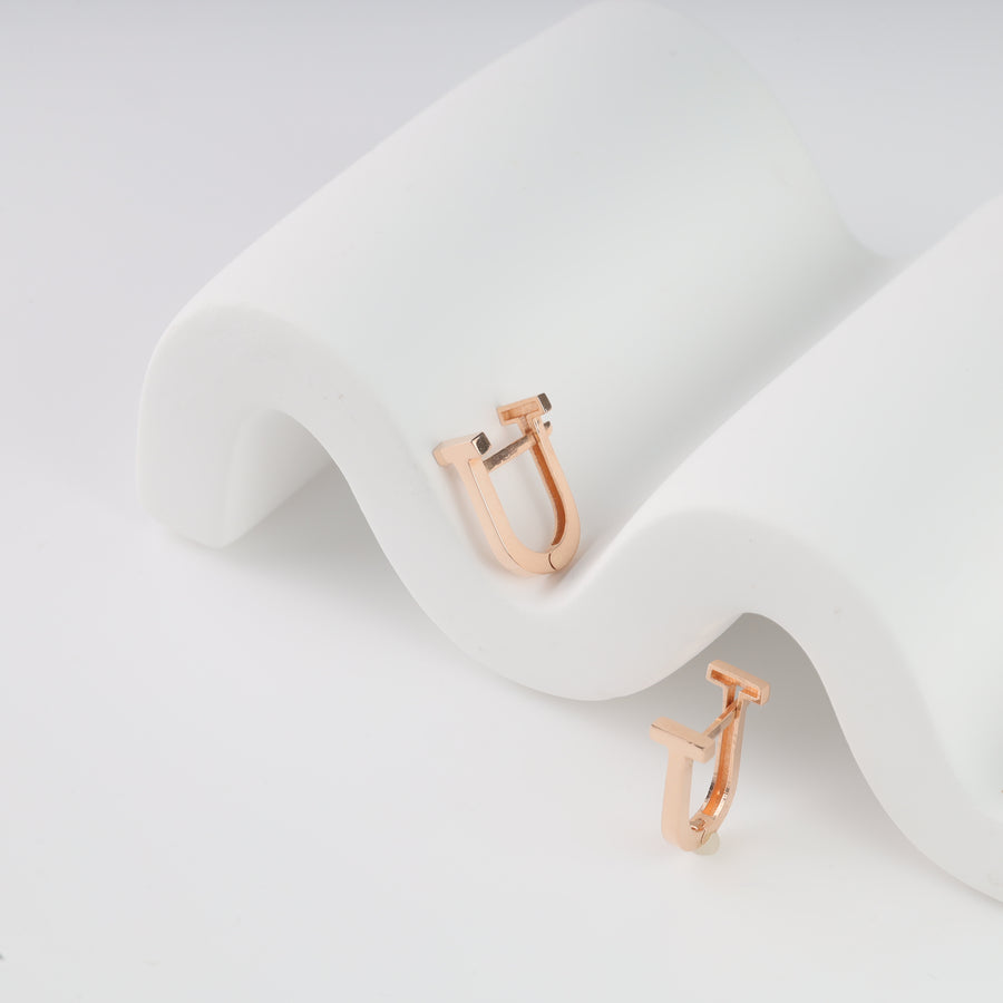 Linea Earrings | 14K Rose gold (585) - Ukrainian Jewelry