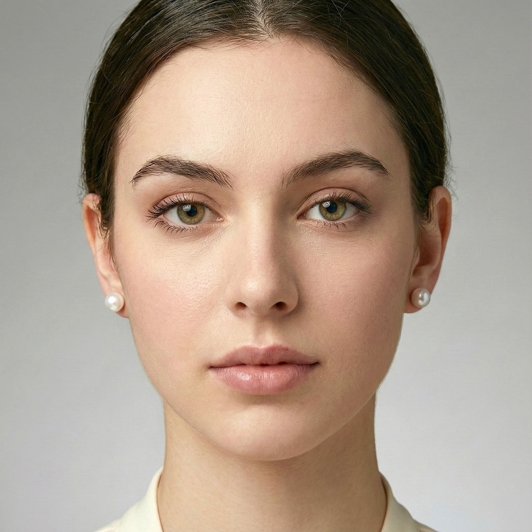 Сережки-пусети з культивованими перлами | Біле золото 585 | Українські ювелірні вироби