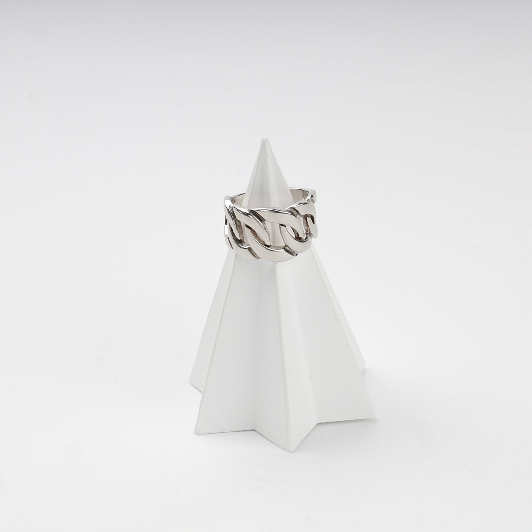 Silver 925 Polished Curb-Link Ring | Ukrainian Jewelry