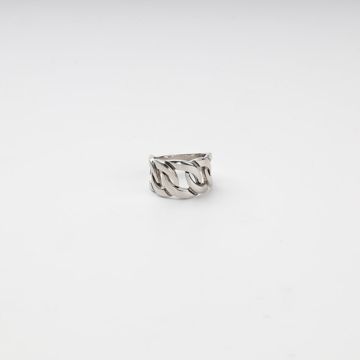 Silver 925 Polished Curb-Link Ring | Ukrainian Jewelry