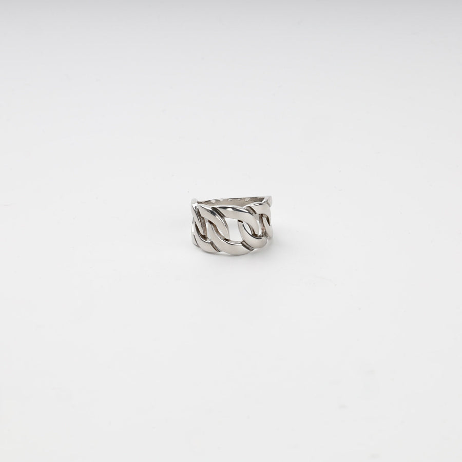 Silver 925 Polished Curb-Link Ring | Ukrainian Jewelry