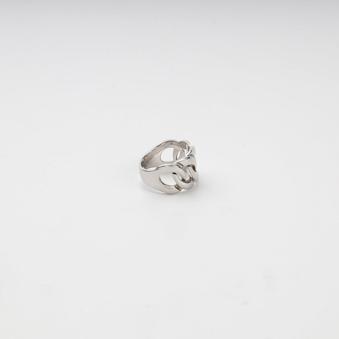 Silver 925 Polished Curb-Link Ring | Ukrainian Jewelry