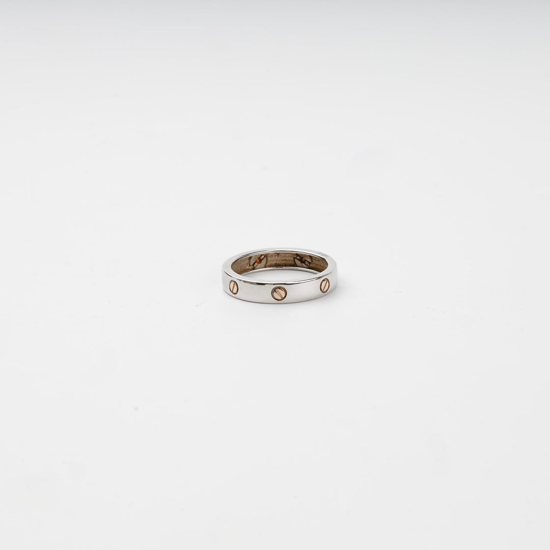 Two-Tone Gold 14K (585) Screw Motif Band Ring | Ukrainian Jewelry