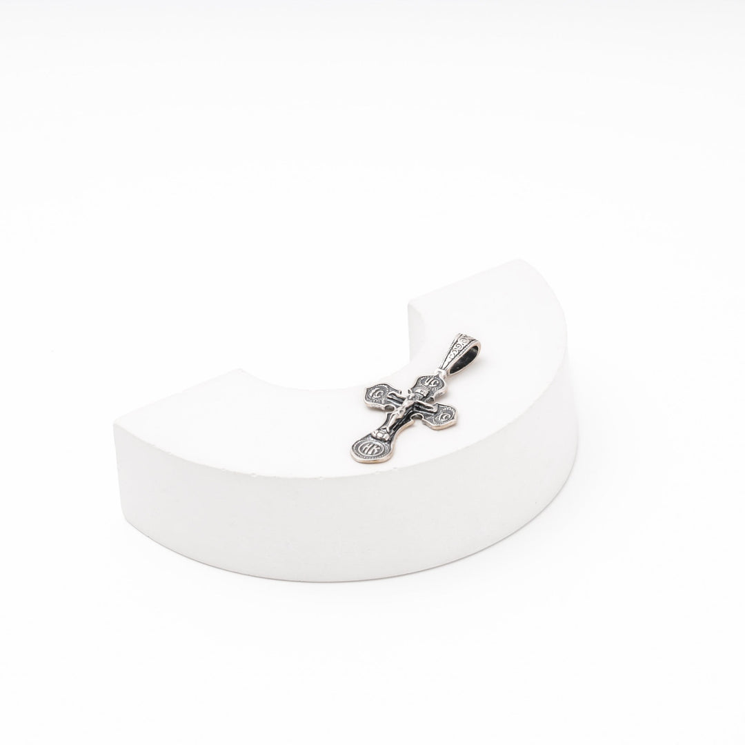 Silver 925 Orthodox Cross Pendant with Crucifix | Ukrainian Jewelry