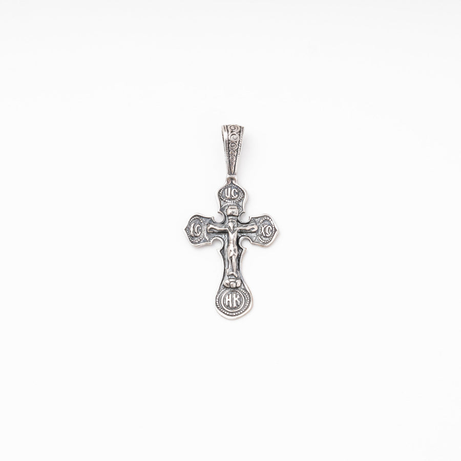 Silver 925 Orthodox Cross Pendant with Crucifix | Ukrainian Jewelry