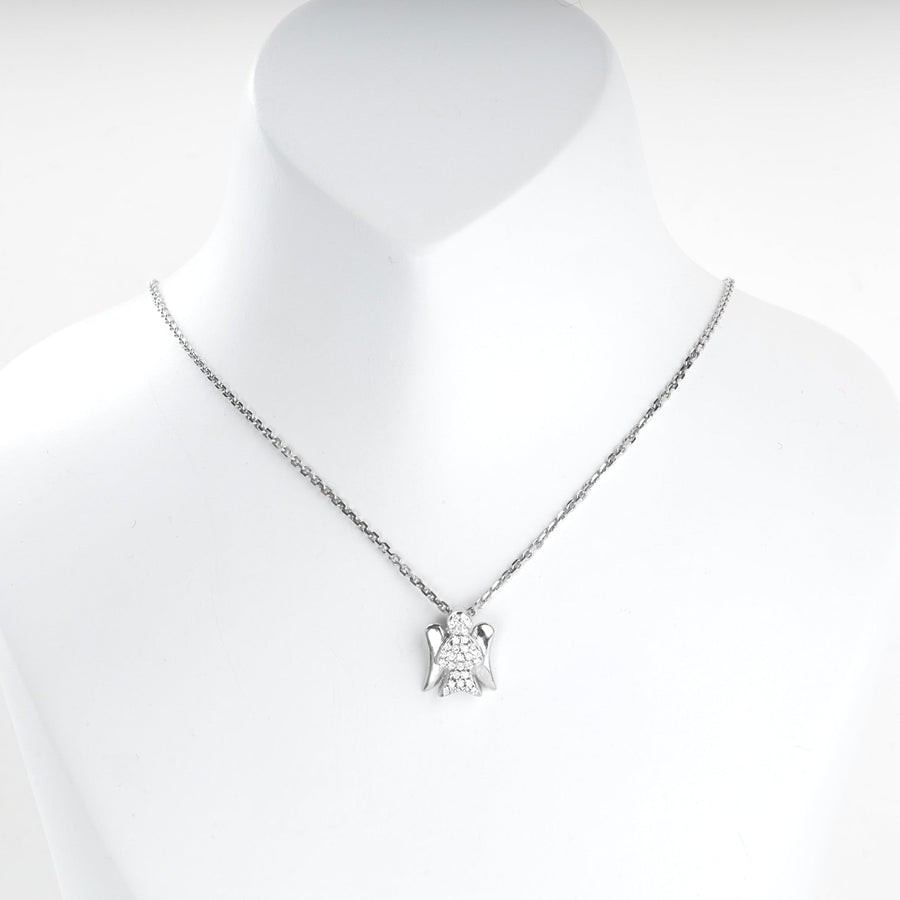 Rhodium-Plated Silver 925 Zirconia Guardian Angel Pendant | Ukrainian Jewelry