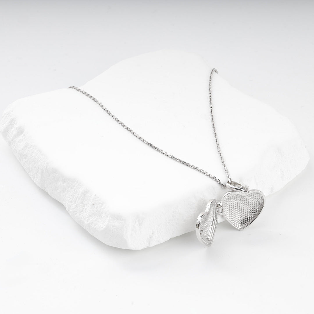 Silver 925 Cubic Zirconia Heart Locket Pendant | Ukrainian Jewelry