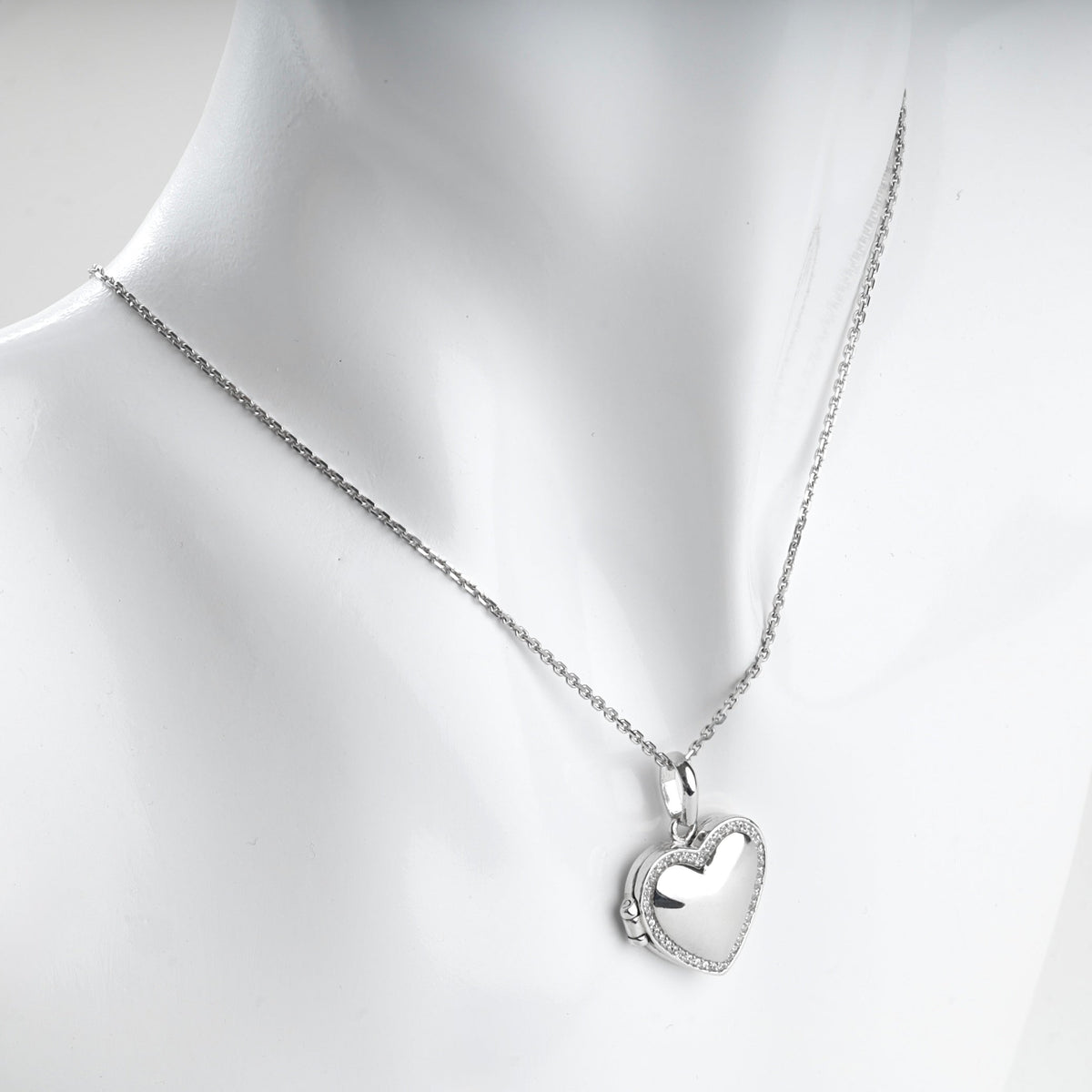 Silver 925 Cubic Zirconia Heart Locket Pendant | Ukrainian Jewelry