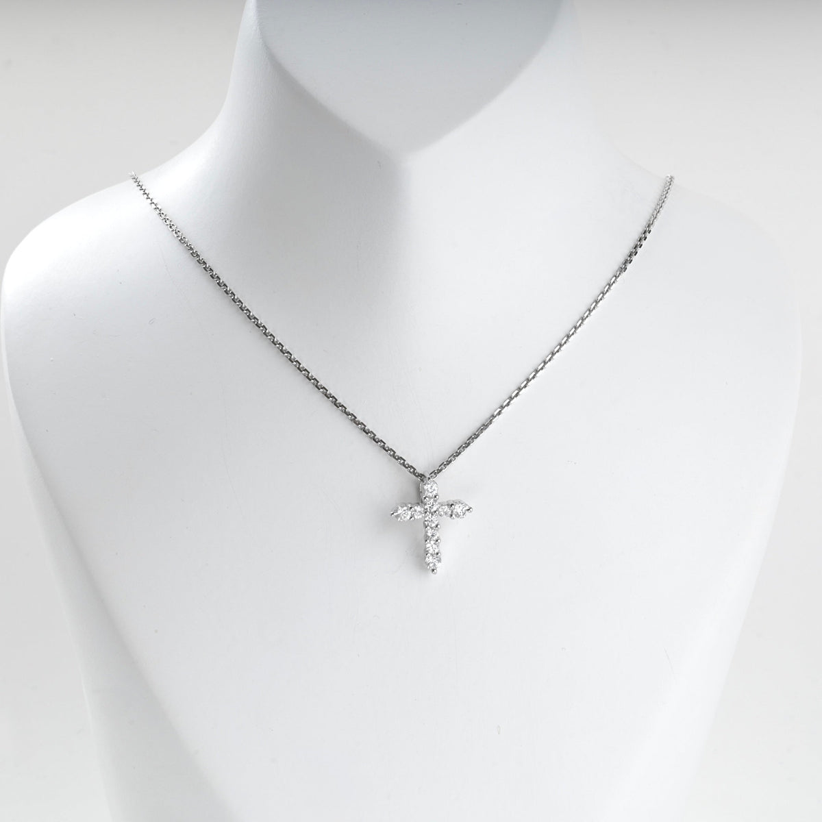 Rhodium-Plated Silver 925 Cluster Zirconia Cross Pendant | Ukrainian Jewelry