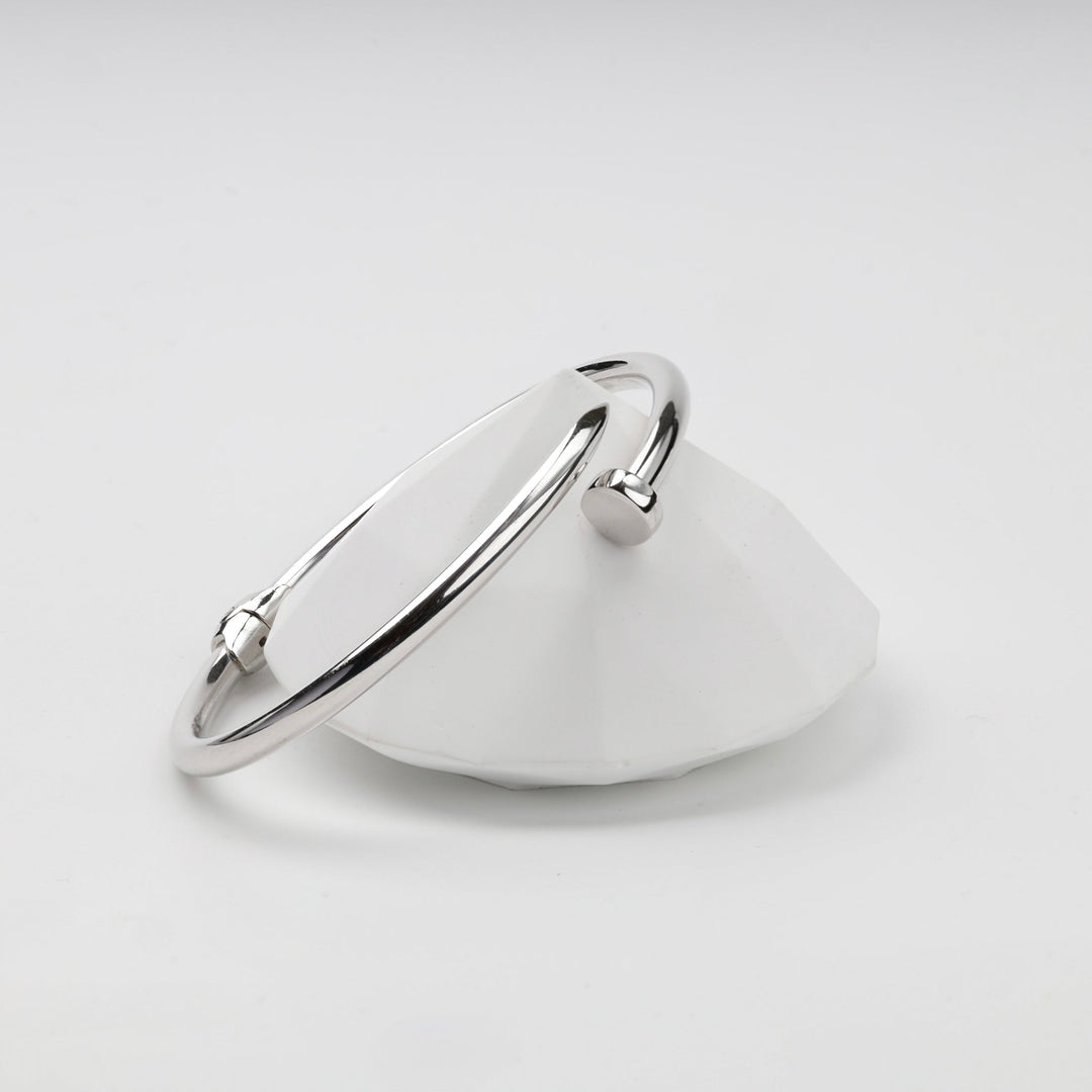 Rhodium-Plated Silver 925 Nail Bangle Bracelet | Ukrainian Jewelry