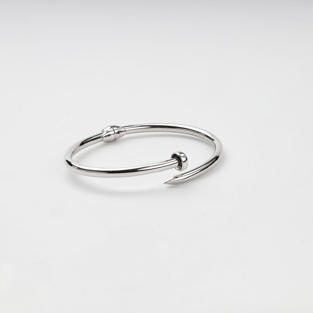 Rhodium-Plated Silver 925 Nail Bangle Bracelet | Ukrainian Jewelry