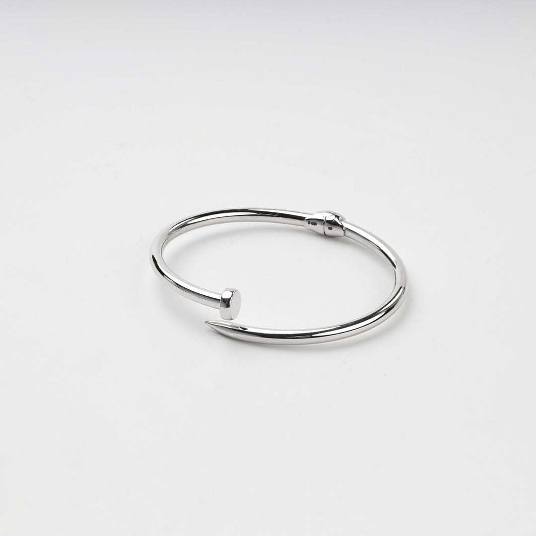 Rhodium-Plated Silver 925 Nail Bangle Bracelet | Ukrainian Jewelry