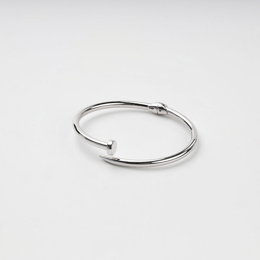 Rhodium-Plated Silver 925 Nail Bangle Bracelet | Ukrainian Jewelry