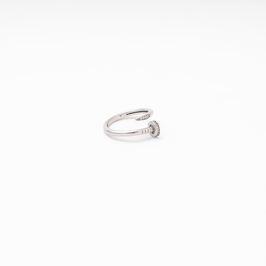 Silver 925 Nail Ring with CZ | Ukrainian Jewelry