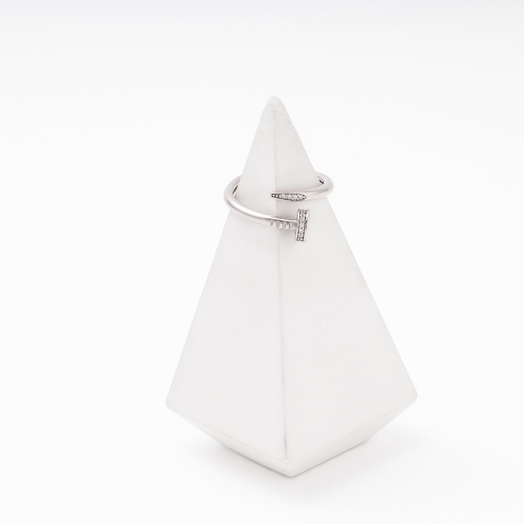 Silver 925 Nail Ring with CZ | Ukrainian Jewelry