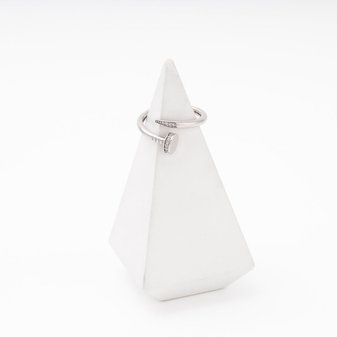 Silver 925 Nail Ring with CZ | Ukrainian Jewelry