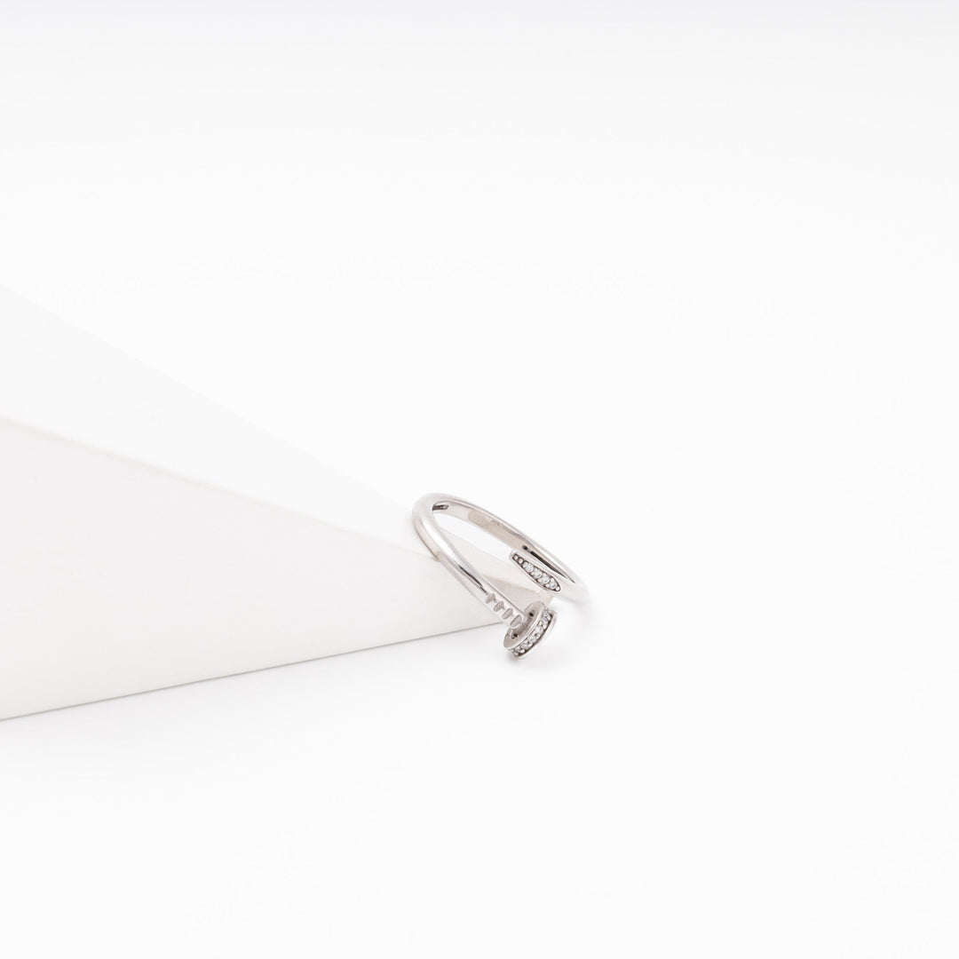 Silver 925 Nail Ring with CZ | Ukrainian Jewelry