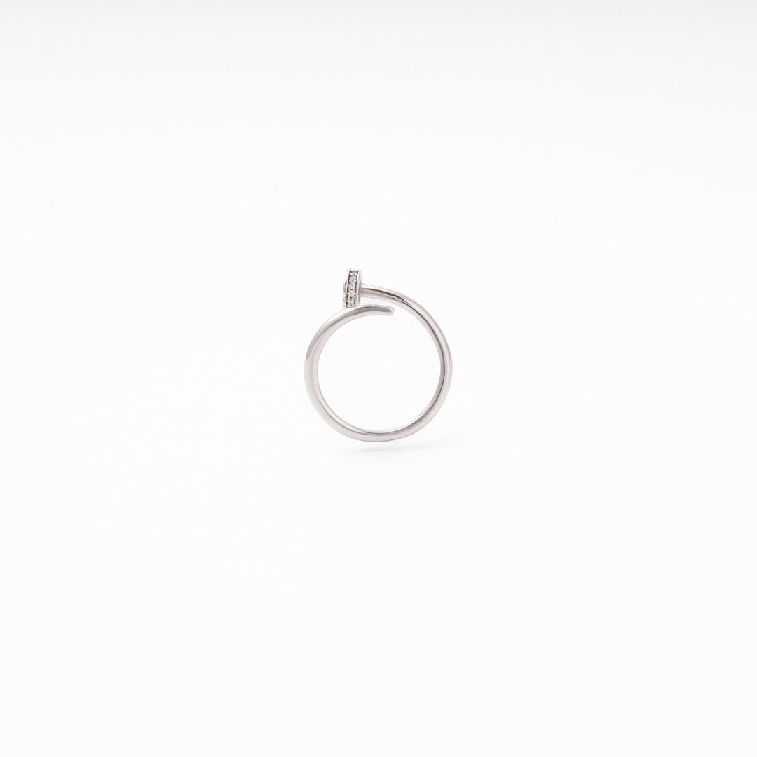 Silver 925 Nail Ring with CZ | Ukrainian Jewelry