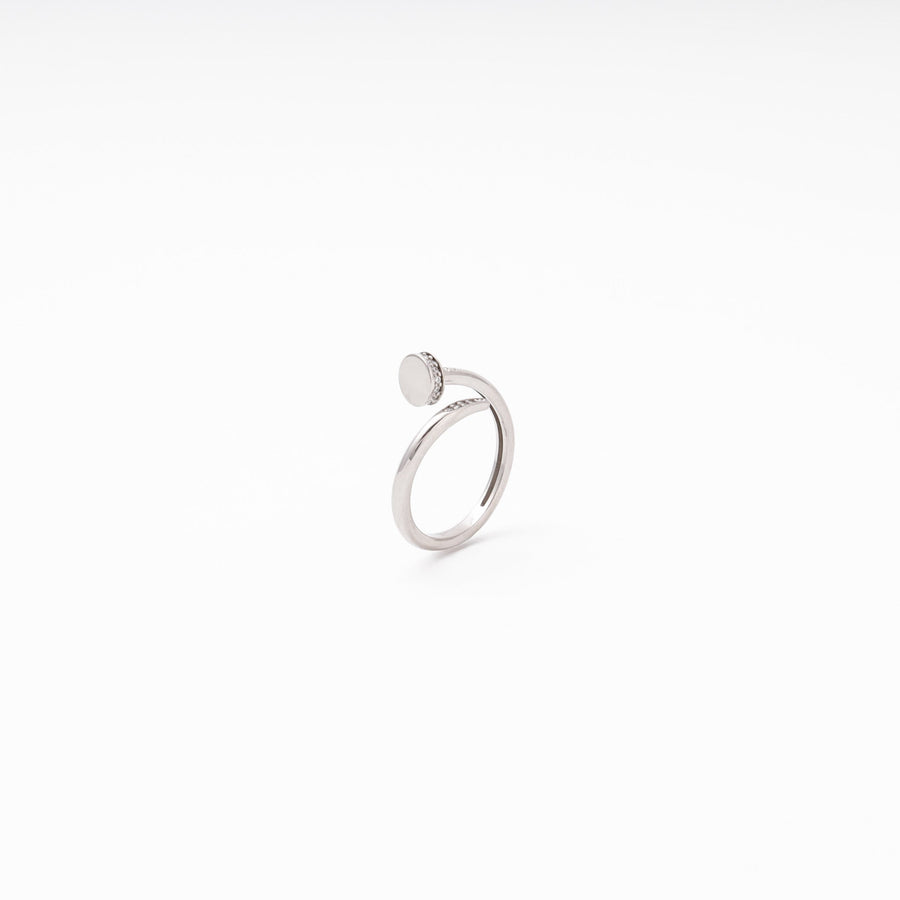 Silver 925 Nail Ring with CZ | Ukrainian Jewelry