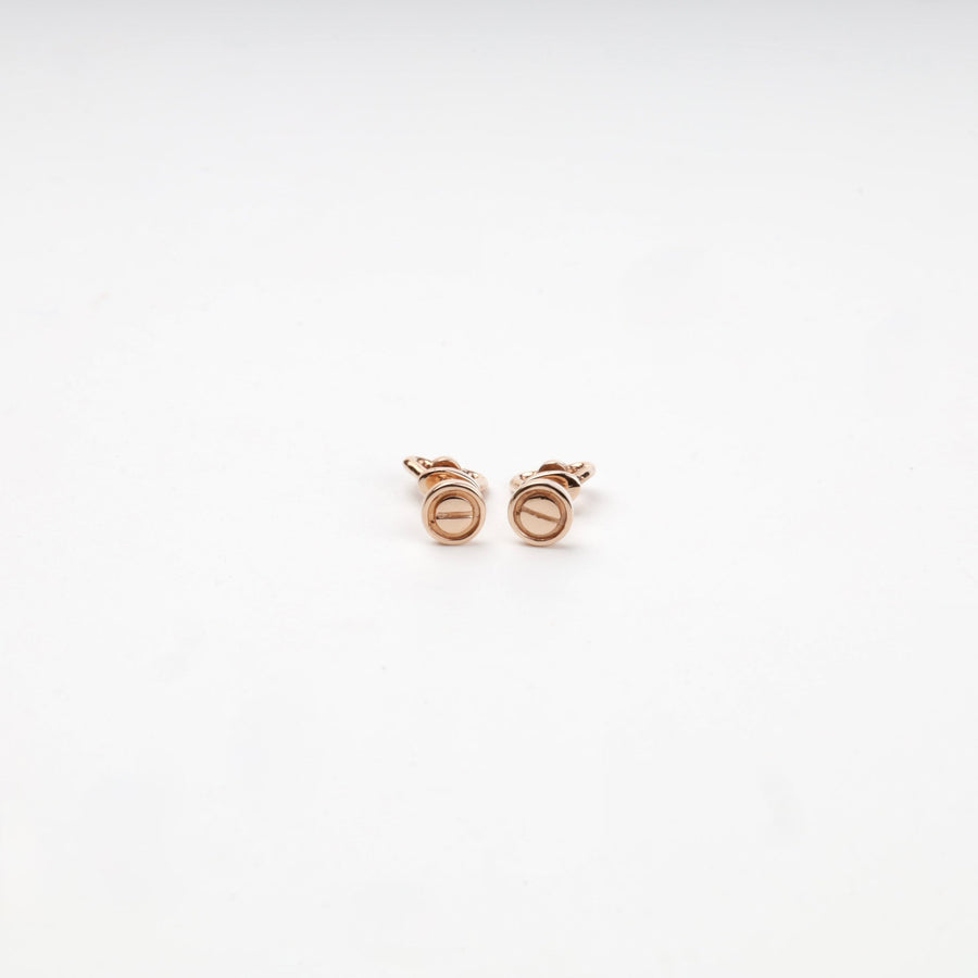 Rose Gold 14K (585) Round Screw Motif Stud Earrings | Ukrainian Jewelry