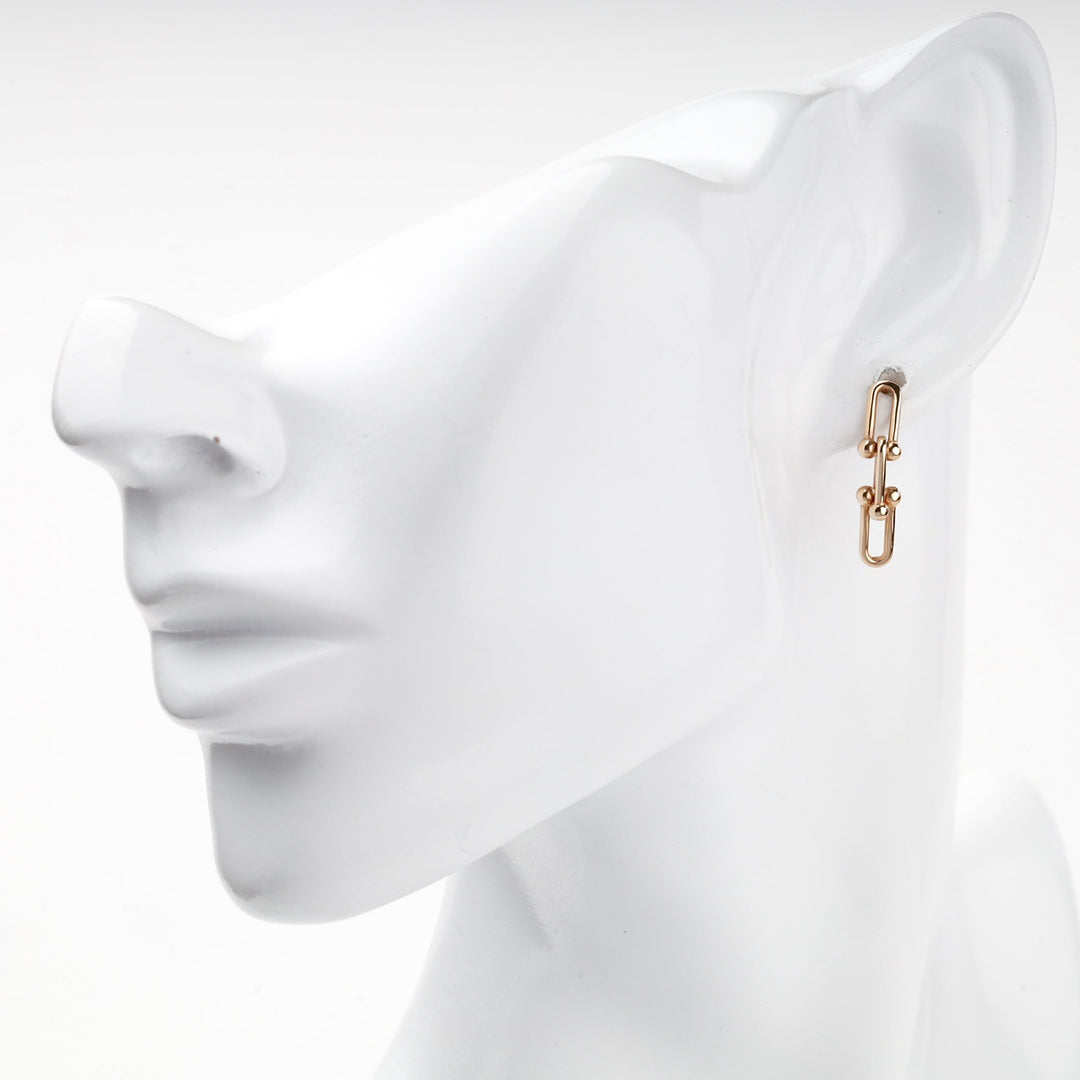 Rose Gold 14K (585) Double-Link Drop Earrings | Ukrainian Jewelry