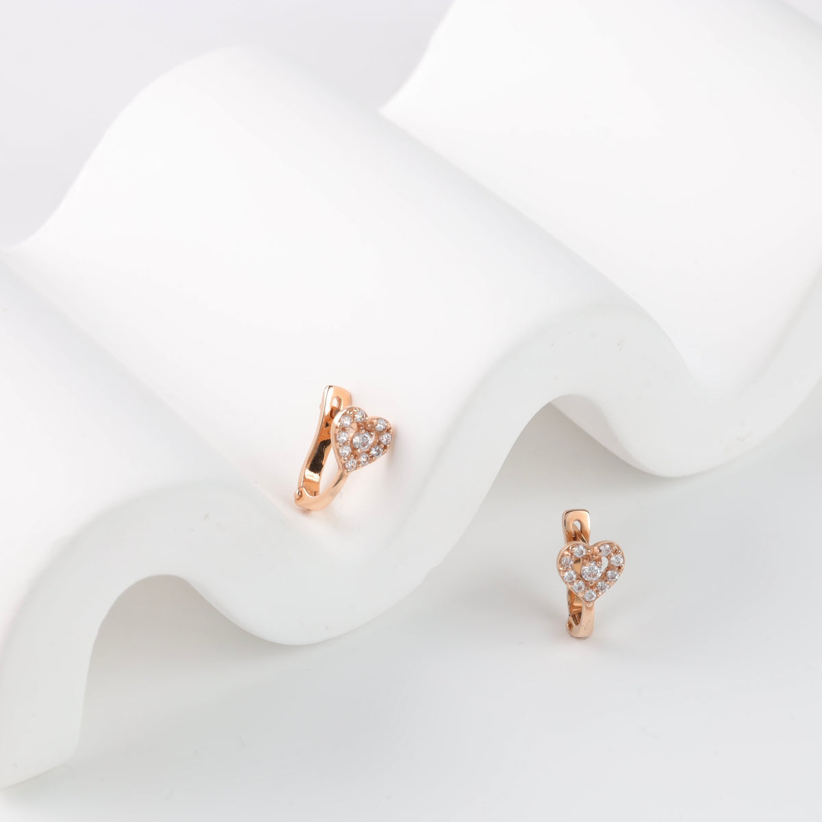 Kids’ Heart Earrings | 14K Rose Gold (585) - Ukrainian Jewelry