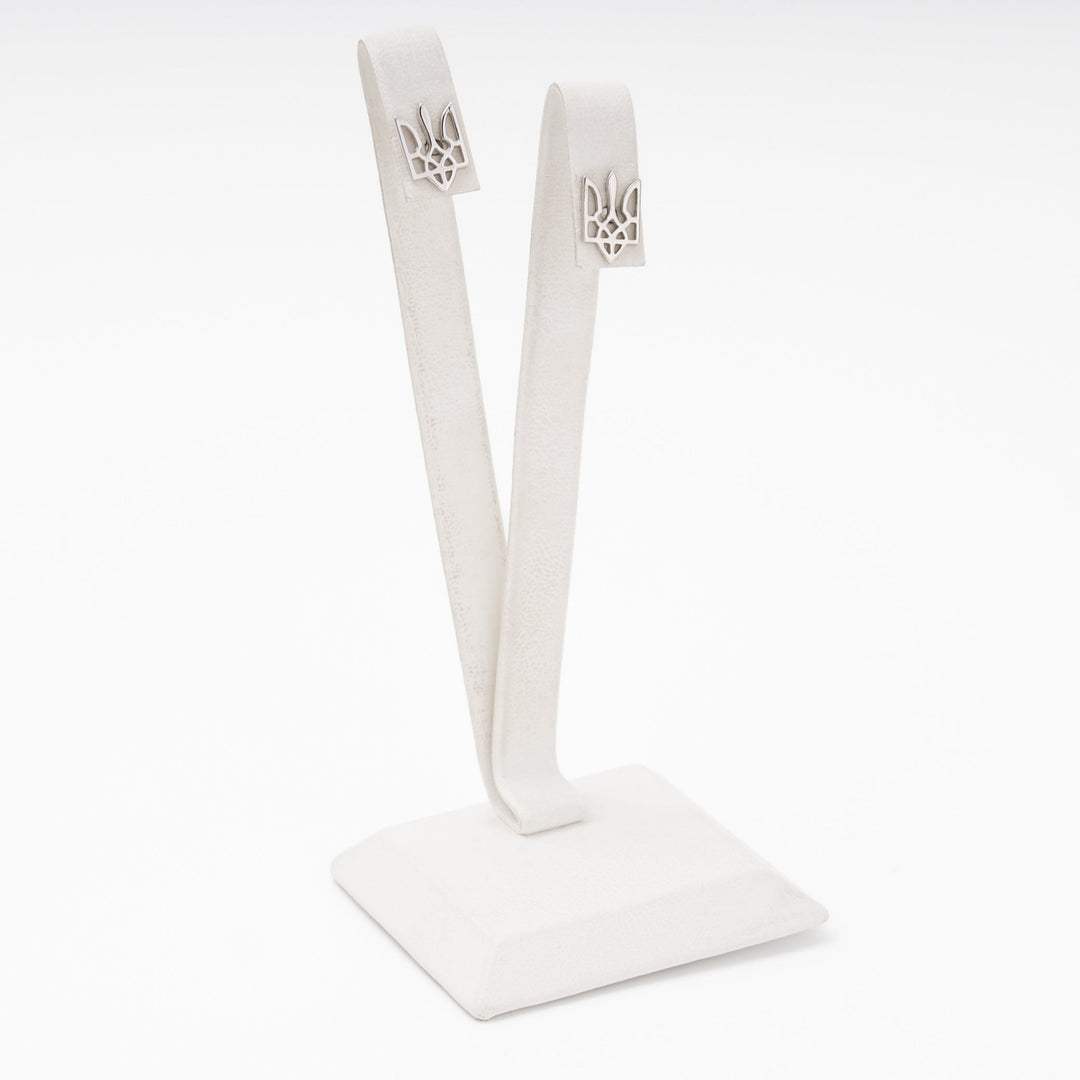 Children's Silver 925 Studs, Ukrainian Trident, Screw-Back | Ukrainian Jewelry