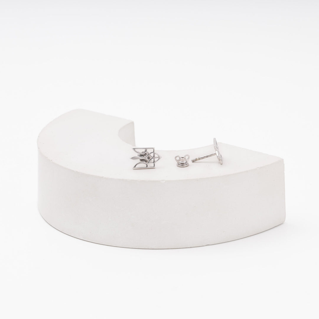 Children's Silver 925 Studs, Ukrainian Trident, Screw-Back | Ukrainian Jewelry
