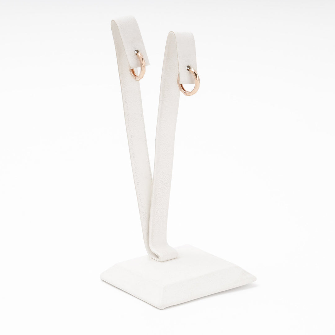 Rose Gold Round Huggie Earrings, 14K (585) | Ukrainian Jewelry