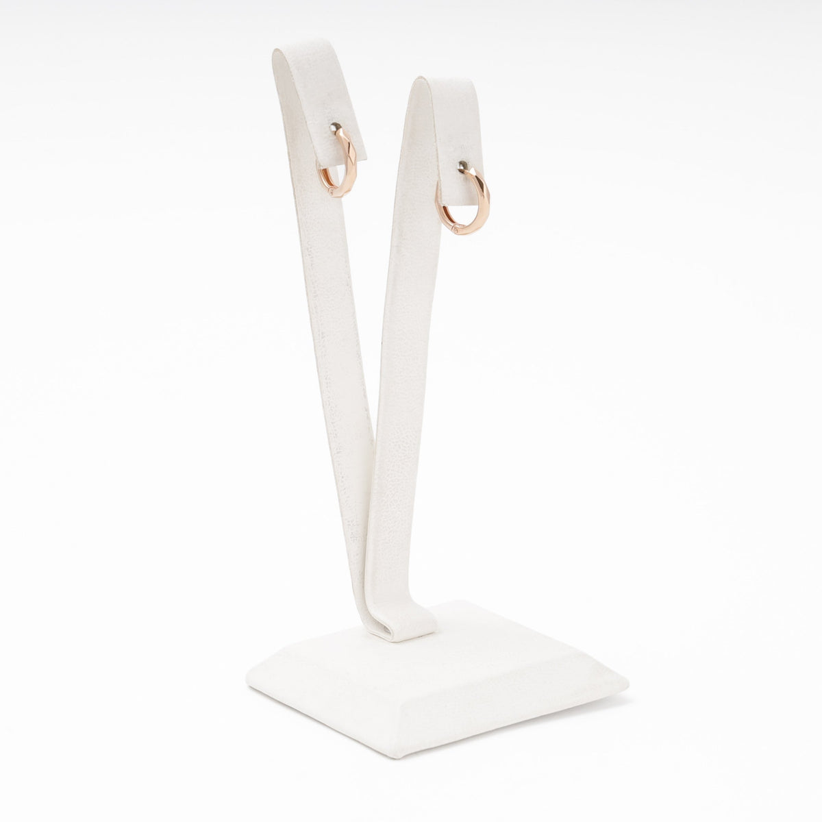 Rose Gold Round Huggie Earrings, 14K (585) | Ukrainian Jewelry