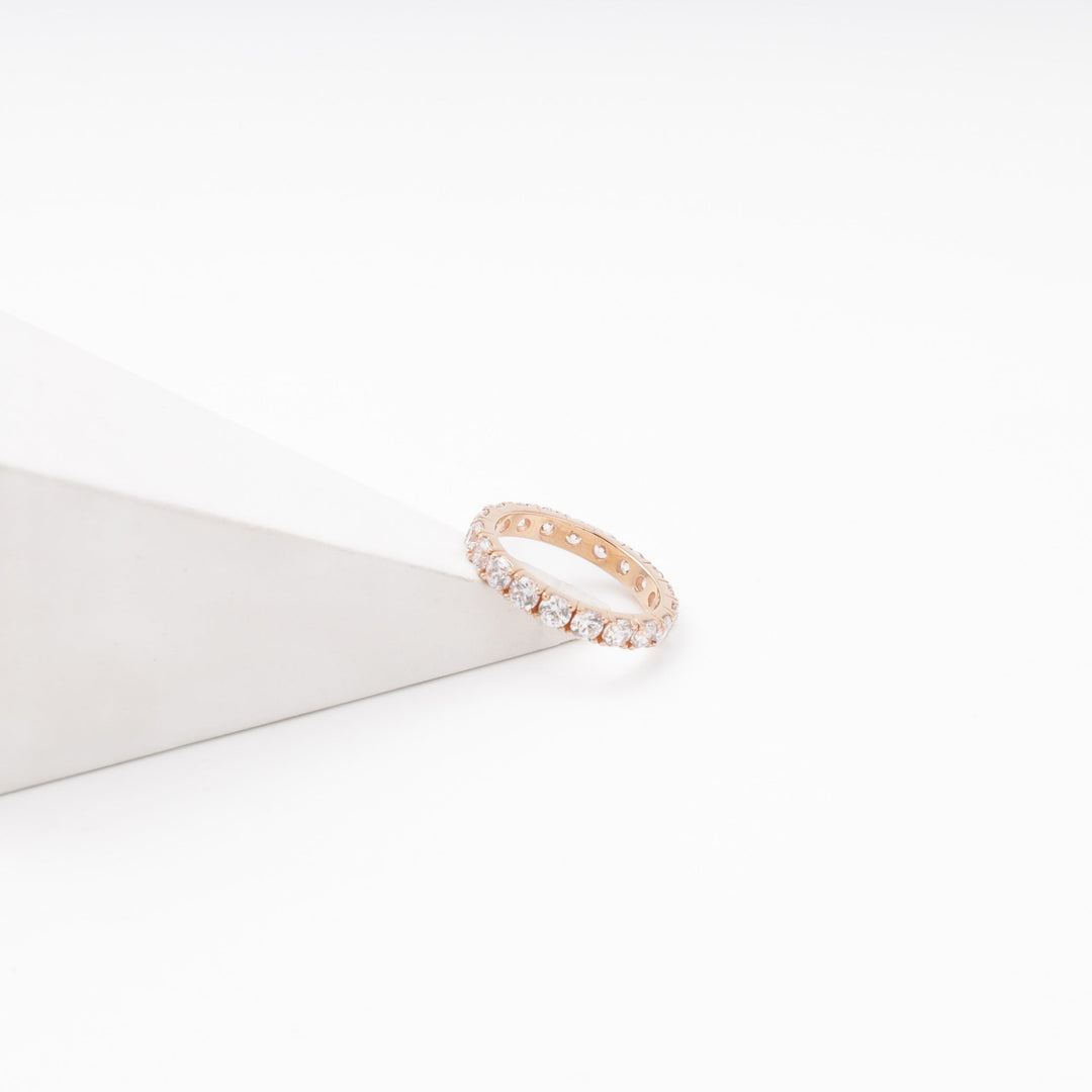 Rose Gold Full Eternity Ring with CZ, 14K (585) | Ukrainian Jewelry