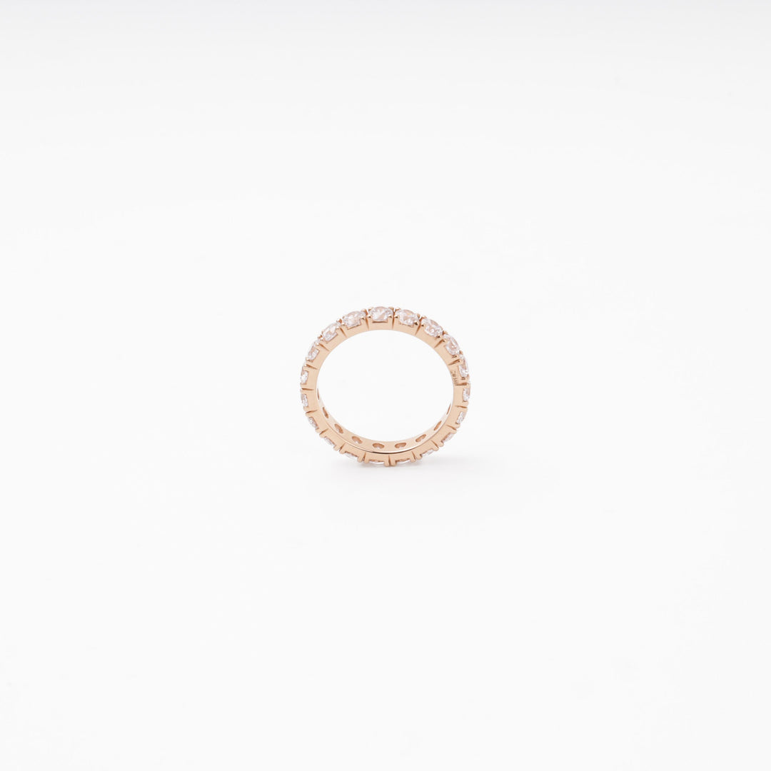 Rose Gold Full Eternity Ring with CZ, 14K (585) | Ukrainian Jewelry