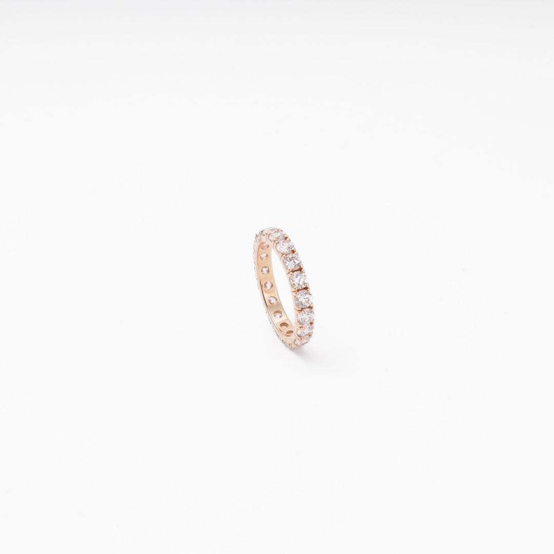 Rose Gold Full Eternity Ring with CZ, 14K (585) | Ukrainian Jewelry