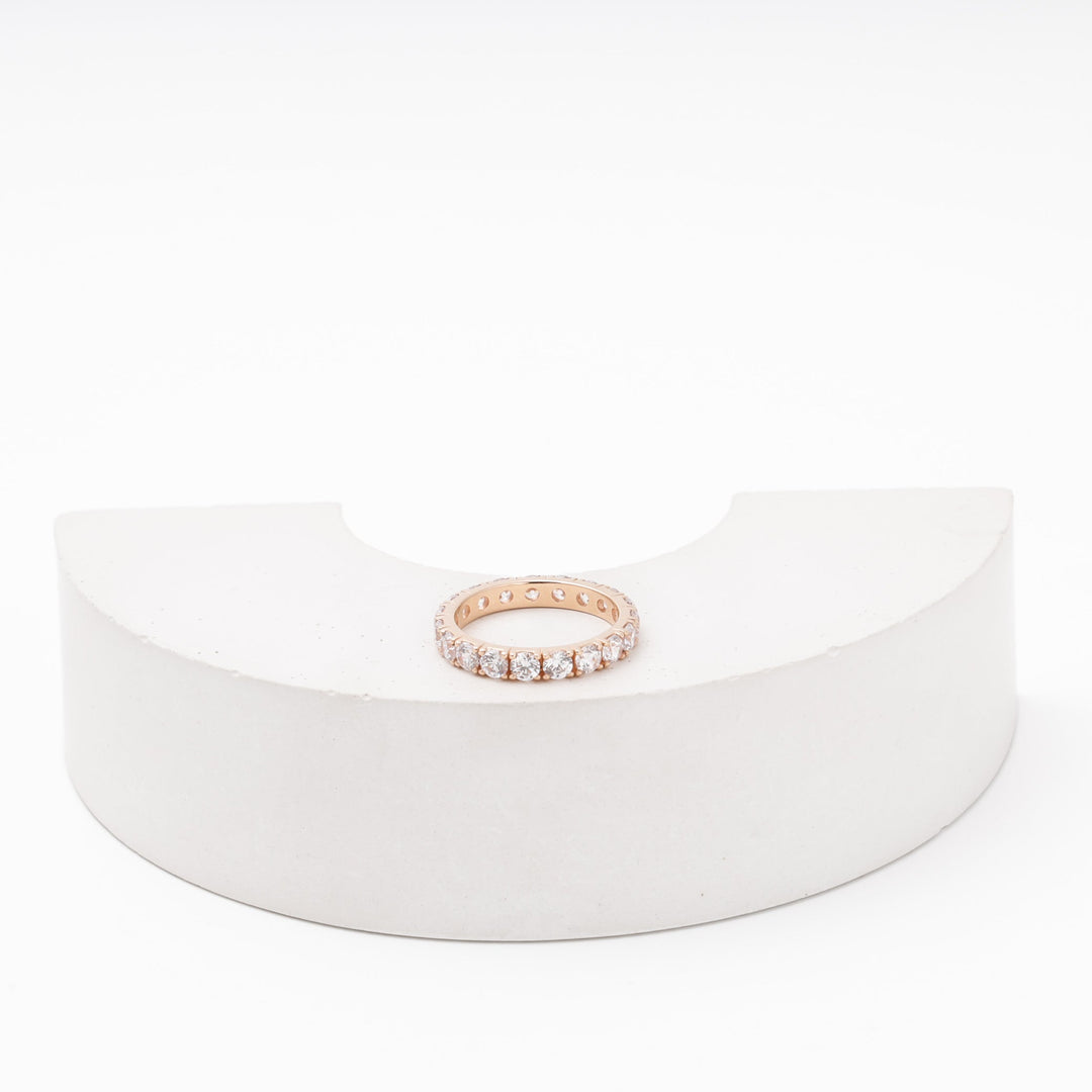 Rose Gold Full Eternity Ring with CZ, 14K (585) | Ukrainian Jewelry