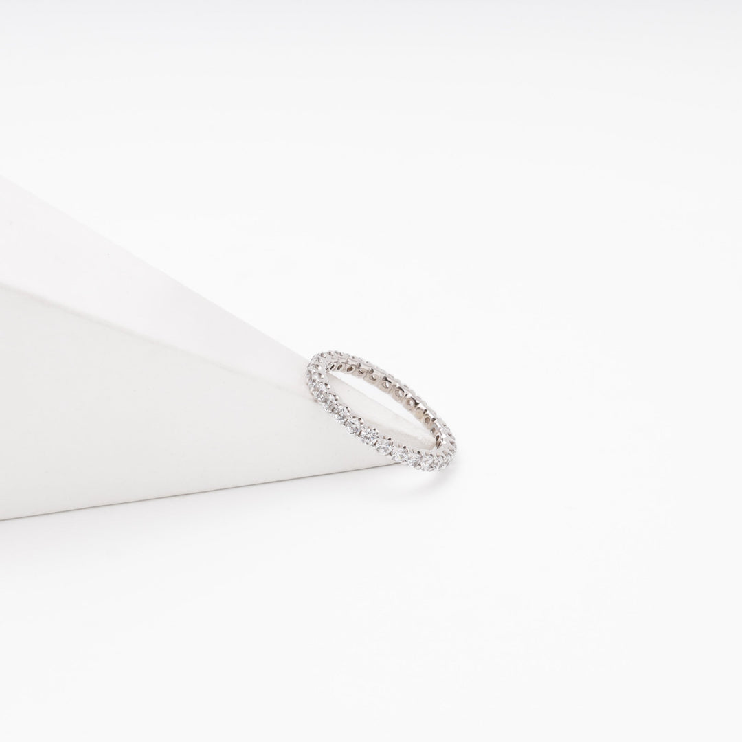 White Gold 585 Eternity Ring with CZ All Around | Ukrainian Jewelry