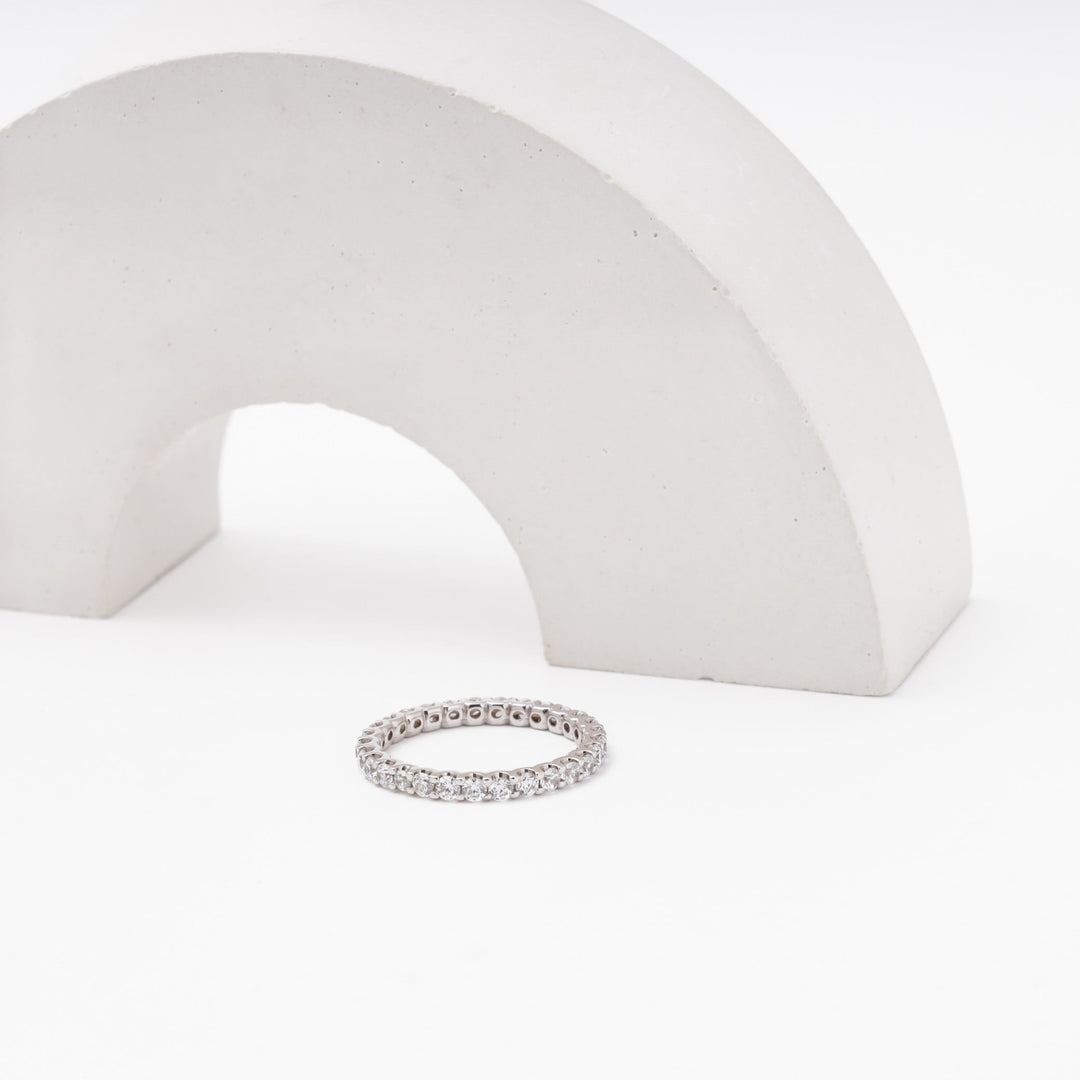 White Gold 585 Eternity Ring with CZ All Around | Ukrainian Jewelry