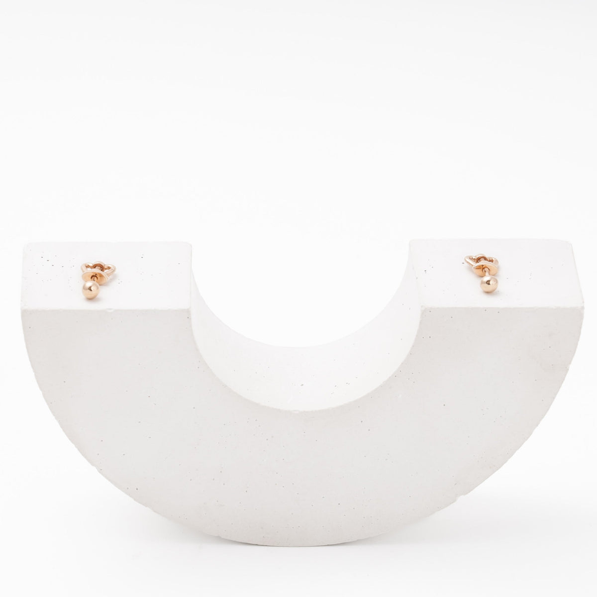 Rose Gold 585 Circle Stud Earrings with Screw Back | Ukrainian Jewelry