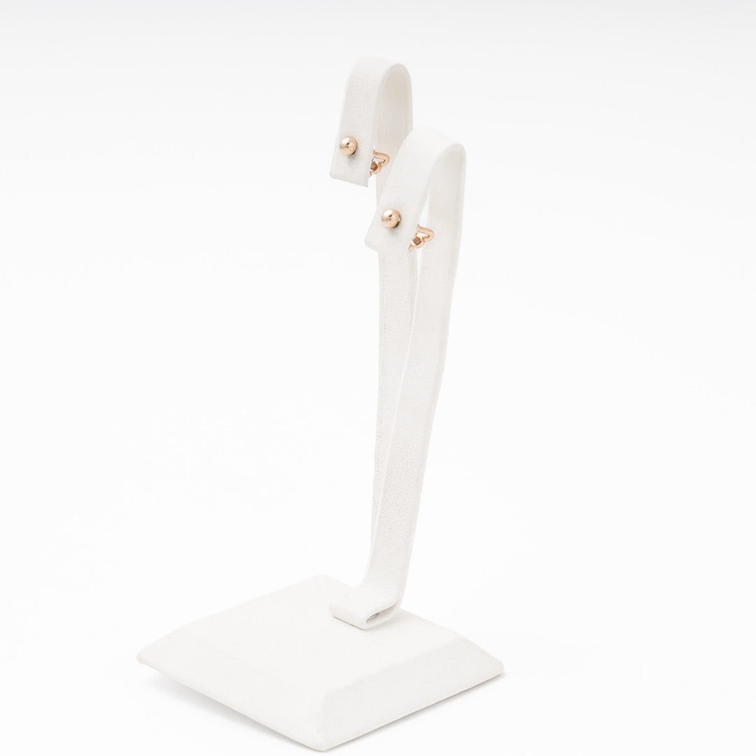 Rose Gold 585 Circle Stud Earrings with Screw Back | Ukrainian Jewelry