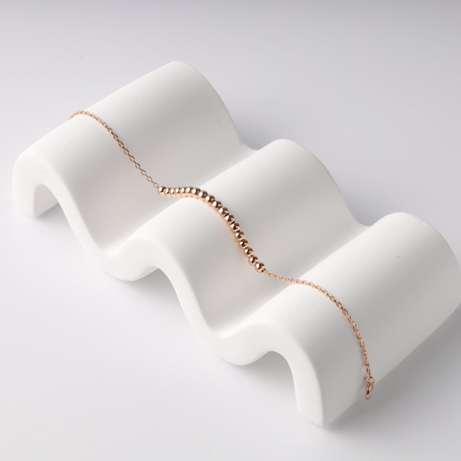 Beaded Chain Bracelet | 14K Rose Gold (585) - Ukrainian Jewelry