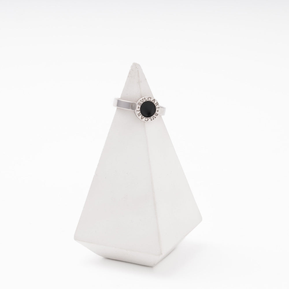 Silver 925 Ring with Round Black Enamel Top | Ukrainian Jewelry