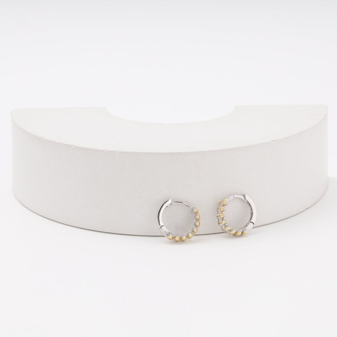 Silver 925 CZ Huggie Earrings | Ukrainian Jewelry