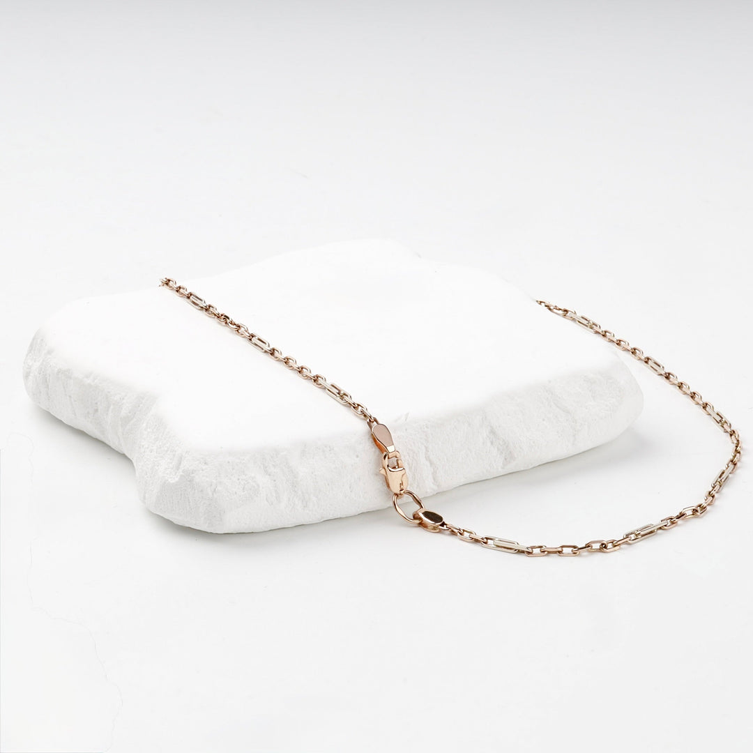 Rose Gold 14K (585) Paperclip Chain Necklace | Ukrainian Jewelry