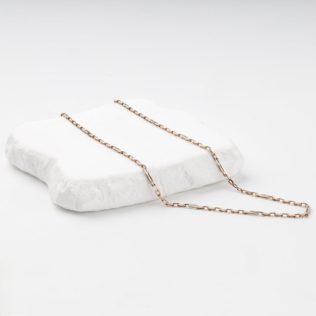 Rose Gold 14K (585) Paperclip Chain Necklace | Ukrainian Jewelry