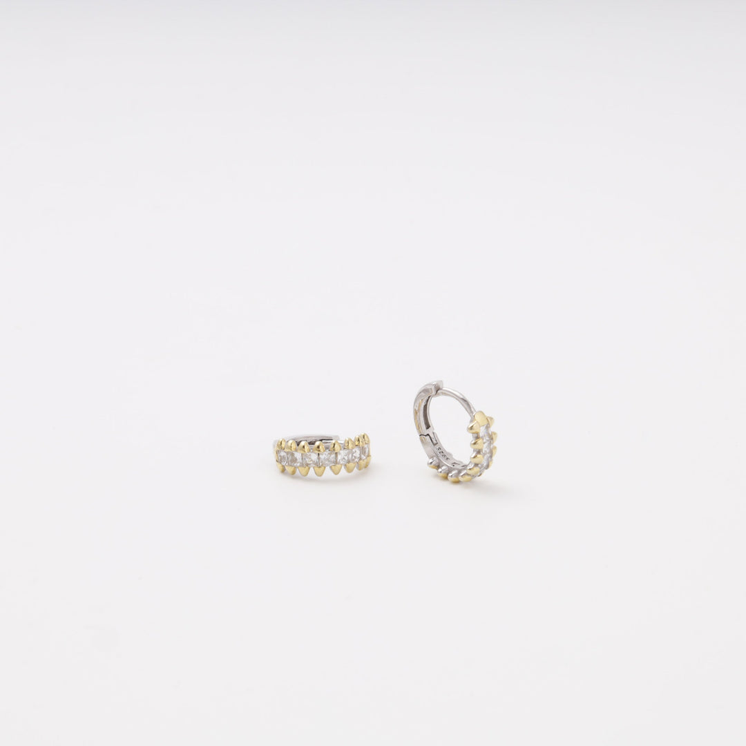 Silver 925 CZ Huggie Earrings | Ukrainian Jewelry